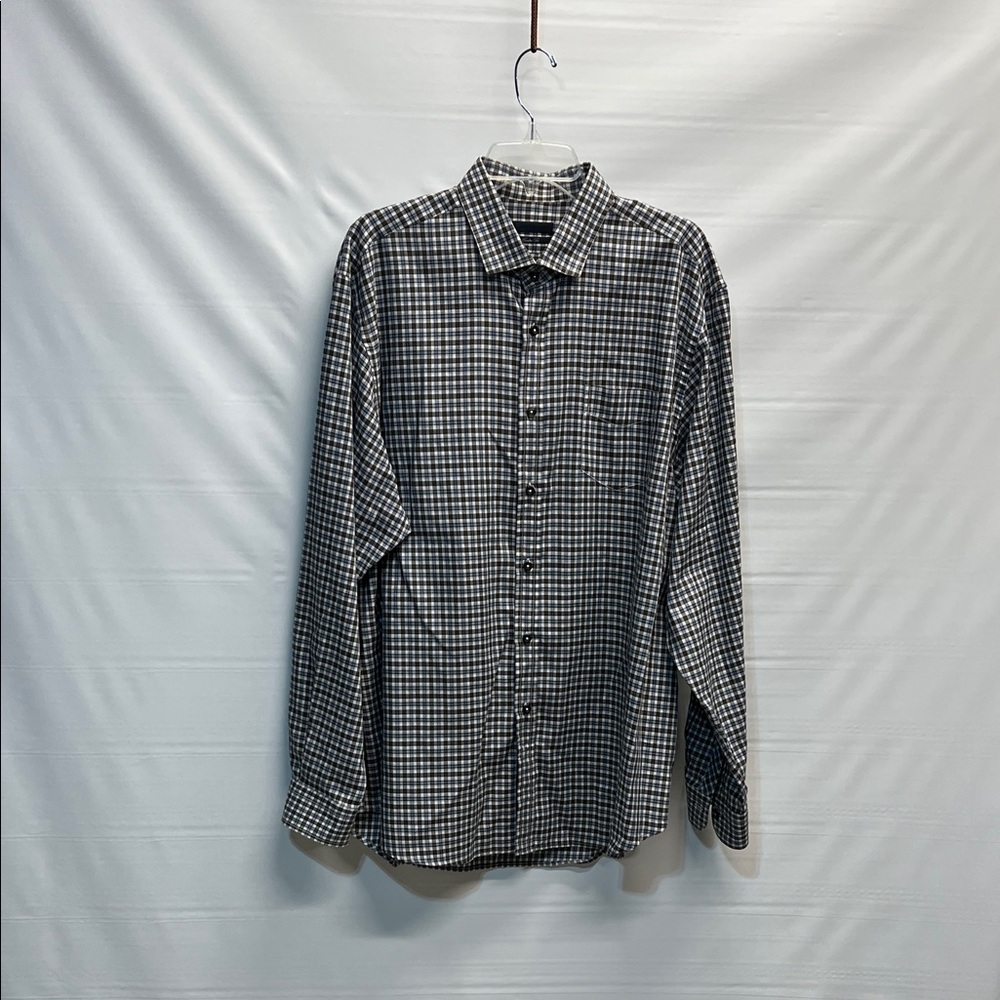 Vakko Classic Fit Plaid Button-Down Shirt – Men’s XXL